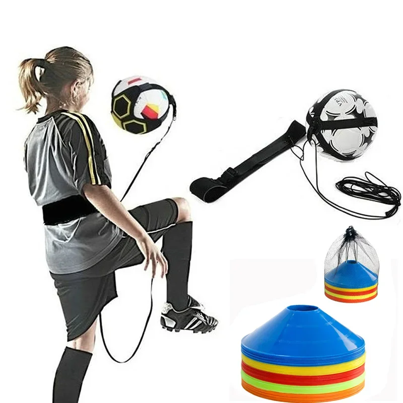 

1Set Sport Football Bounce Kits Adjustable Soccer Training Belt 10-Pack Agility Soccer DiSC Cone Football Training Equipment