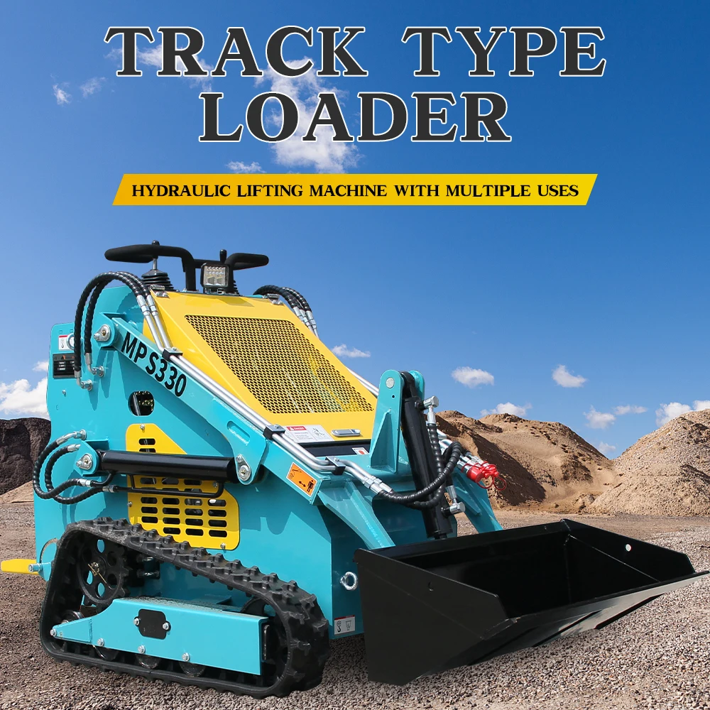 13.5 HP single cylinder stand-up small skid steer loader - triangular engineering crawler, gasoline powered, suitable for family