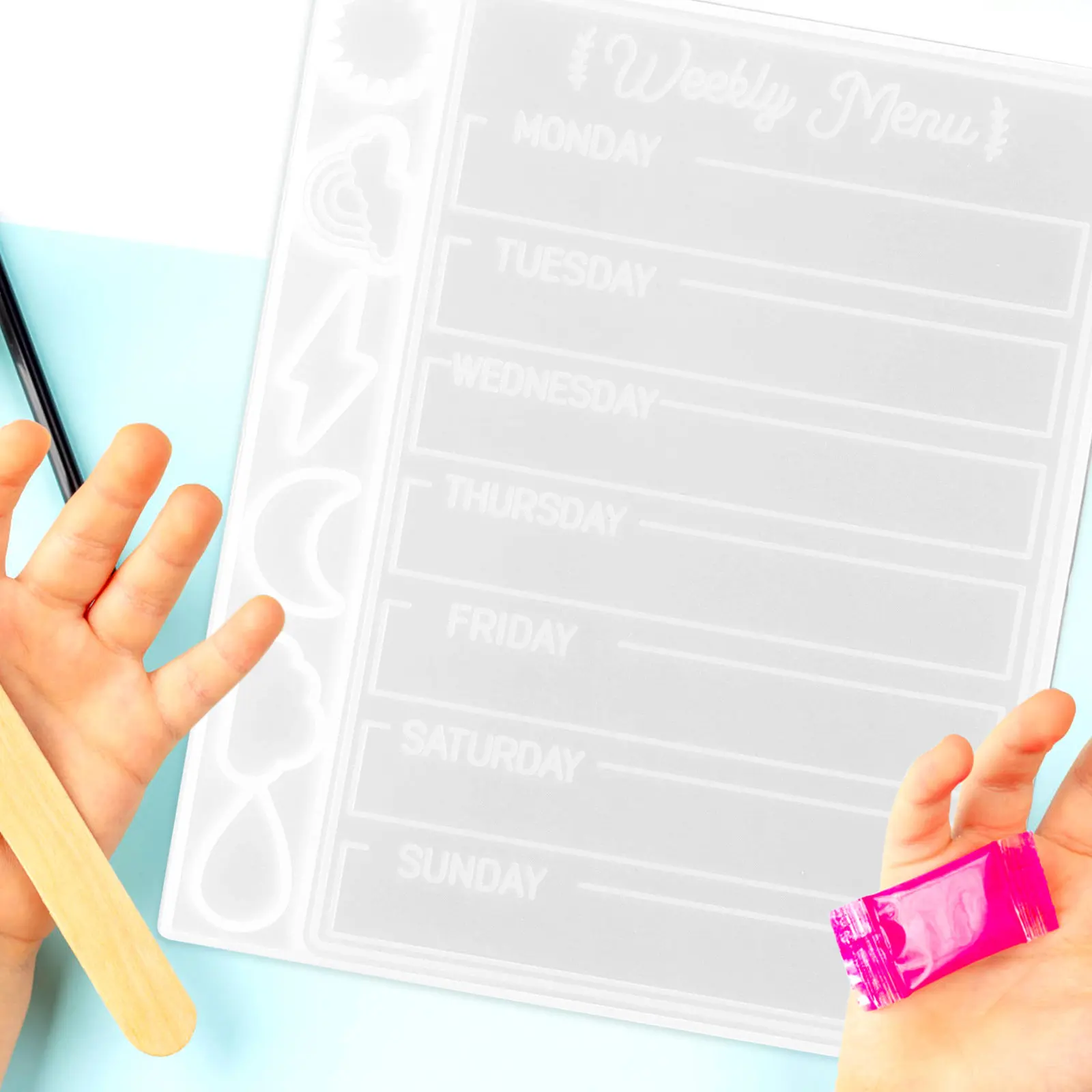 

2Pcs Calendar Silicone Mold DIY Drip Glue Planner Board Maker Reusable Easy Release Craft Mould Epoxy Resin Casting Calendar