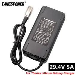 29.4V 5A Lithium Battery Charger For 7Series 24V Li-ion Battery Pack High Power Fast Charging Charger 3-Pin XLR Connector