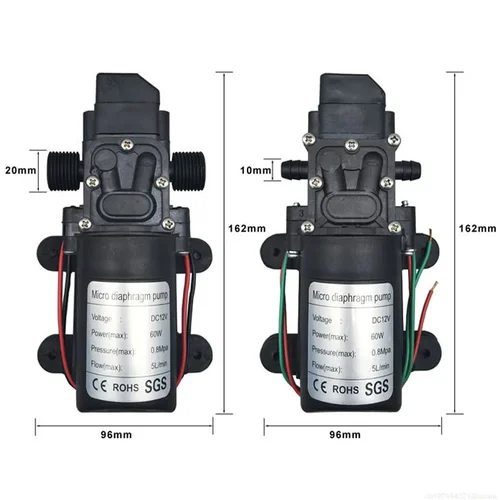 Imagen 2 del producto Bomba de diafragma de alta presión Dc 12V 120PSI 60W 5L/Min Mini bomba autocebante eléctrica lavadora de agua pulverización de pesticidas