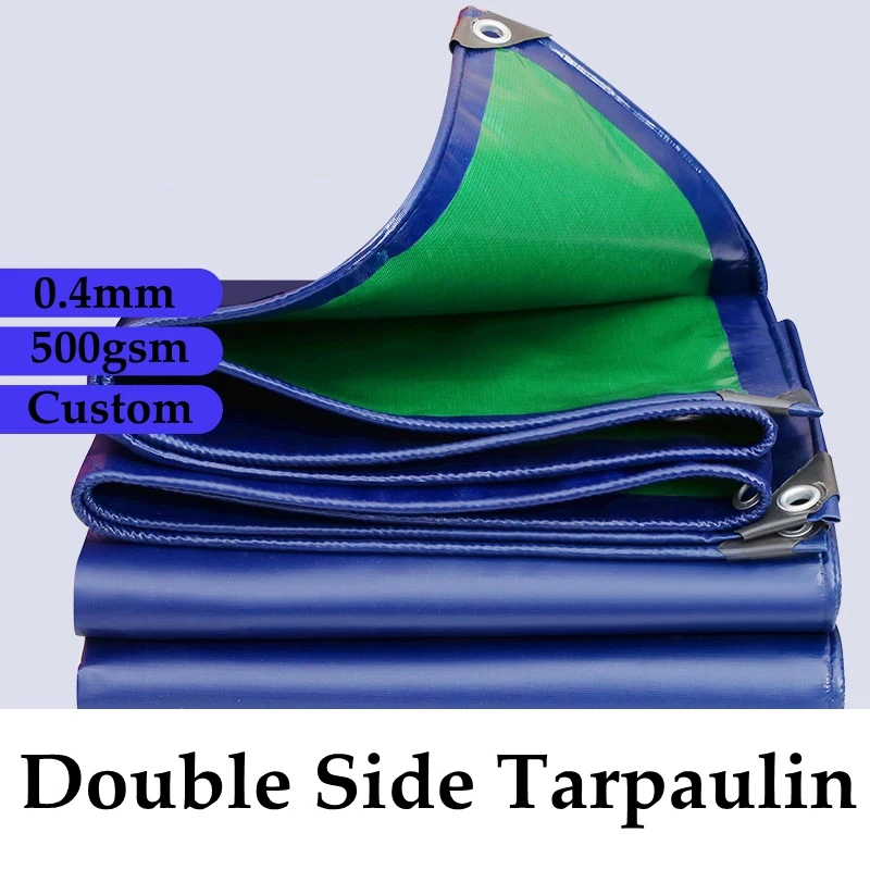 Thicken 0.4mm Double Side PVC Waterproof Tarpaulin Desert Shelter Rainproof Tarp Abrasion Scrape Resistance Tracks Goods Cover