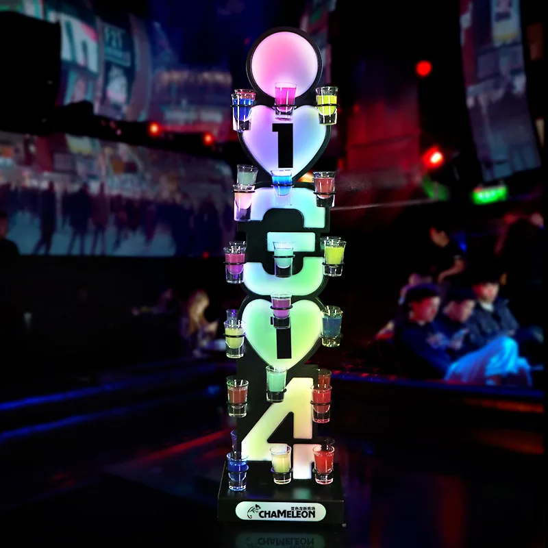 

Luminous Cocktail Rack Valentine's Day 520 Bar KTV Party 1314 Glass Champagne Wine Heart Bullet Cup