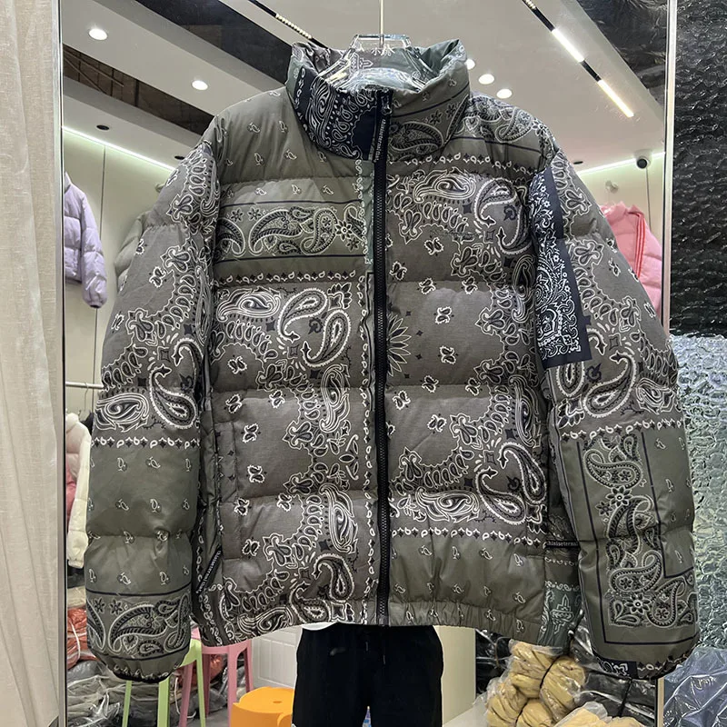 Printed Down Jacket Woman Winter Warm Hooded Fashion Puffer Coats With White Duck down Coat Feather 2023