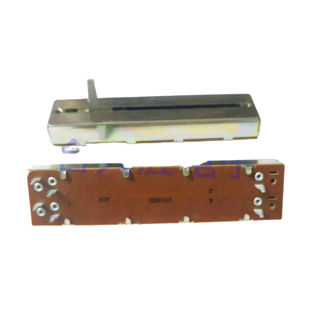2pcs/Taiwan 8.8cm sliding potentiometer dual A100K mixer power amplifier volume adjustment fader