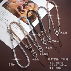 Luxury Crystal Lanyard Hanging Anti-Lost Strap For iPhone 15 14 13 12 Pro Max Samsung S24 S23 Ultra Phone Bling bling Accessary