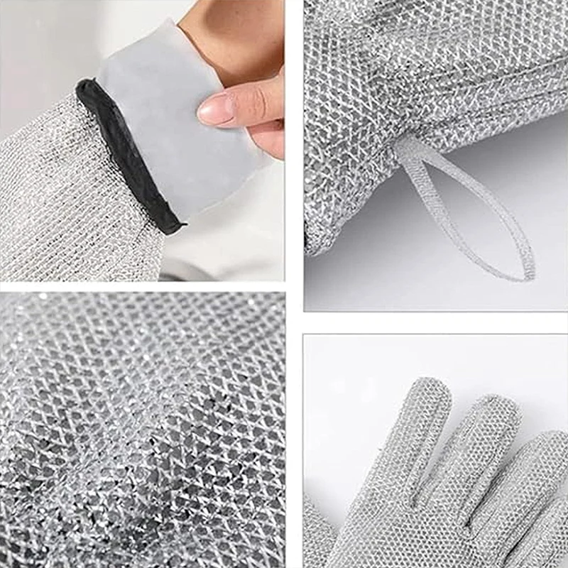 Steel Wire Dishwashing Gloves Household Cleaning Kitchen Insulation Waterproof Thickened Dishwashing Cloth Bowl Brushing Gloves