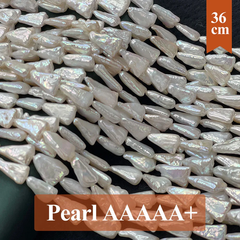 100% Real Baroque Pearl Beads Triangle Natural Freshwater Pearl Loose Beaded for Making DIY Jewelry Necklace Accessories 8x12mm