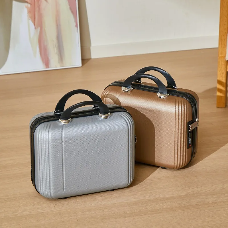 14 Inch Portable Hand Luggage Mini Cosmetic Storage With Password Lock Lightweight Short Travel Makeup Suitcase Hand Carry Box