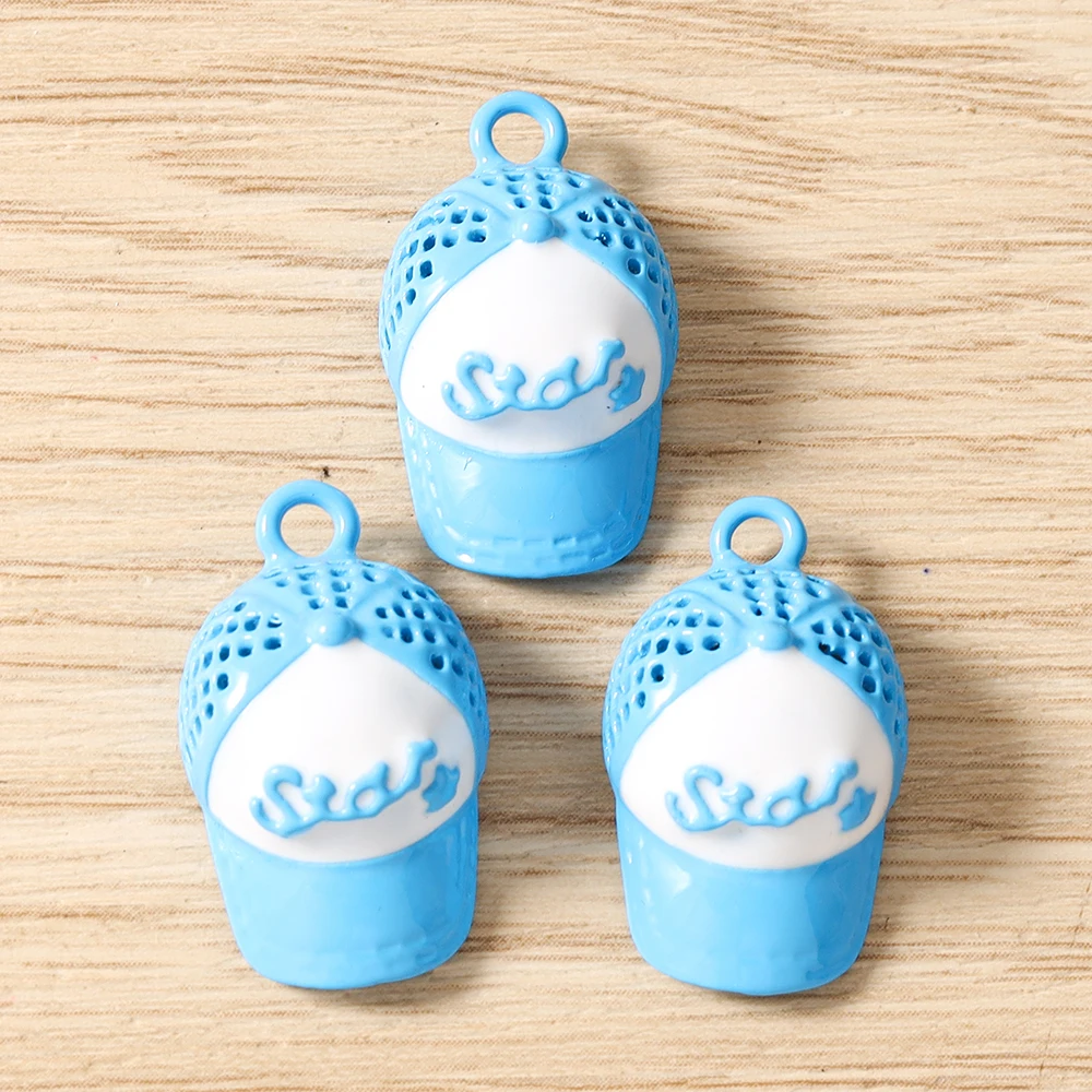 Tusember 5 Stück Niedliche Emaille Kawaii 3D Pantoffel- und Hutanhänger für Ohrringe, Halsketten, Armbänder, DIY-Schmuckherstellungszubehör – Detail 16