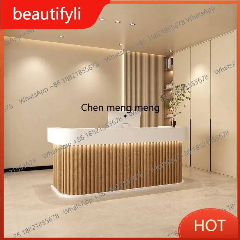

D80 Glamour Nordic Bar Shop Counter Cabinet Modern Elegant Storage Reception Desks Checkout Unique Mostrador Commercial Furniture