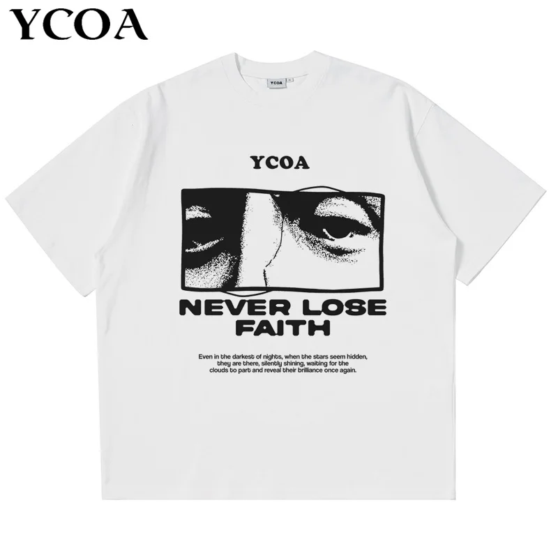 Heren T-Shirt 100% Katoen Hiphop Streetwear Koreaanse Mode Y 2K Top Korte Mouw Kpop Oversized Grafische Pulovers Esthetische Kleding