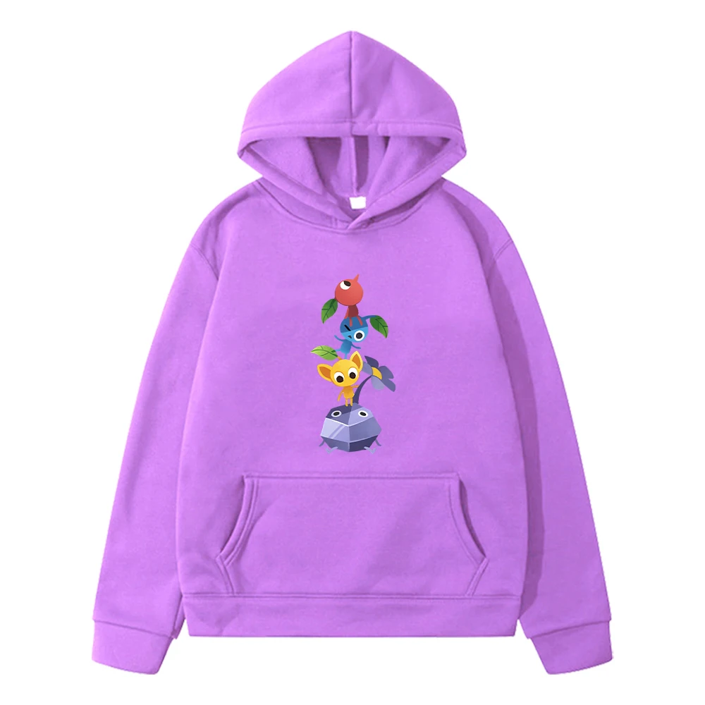 

Kawaii Autumn Pikmin print anime hoodie Fleece Sweatshirt y2k sudadera boys Pullover Cartoon hoodies jacket kids clothes girls