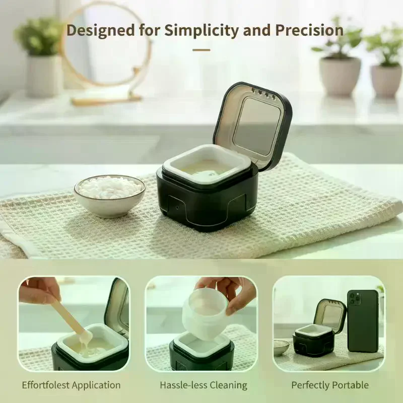 Mini Wax Heater Machine Silicone Bowl Wax Warmer Nose Ear Hair Removal Waxing Kit Wax Bean Wax Heating Melting Pot Melter