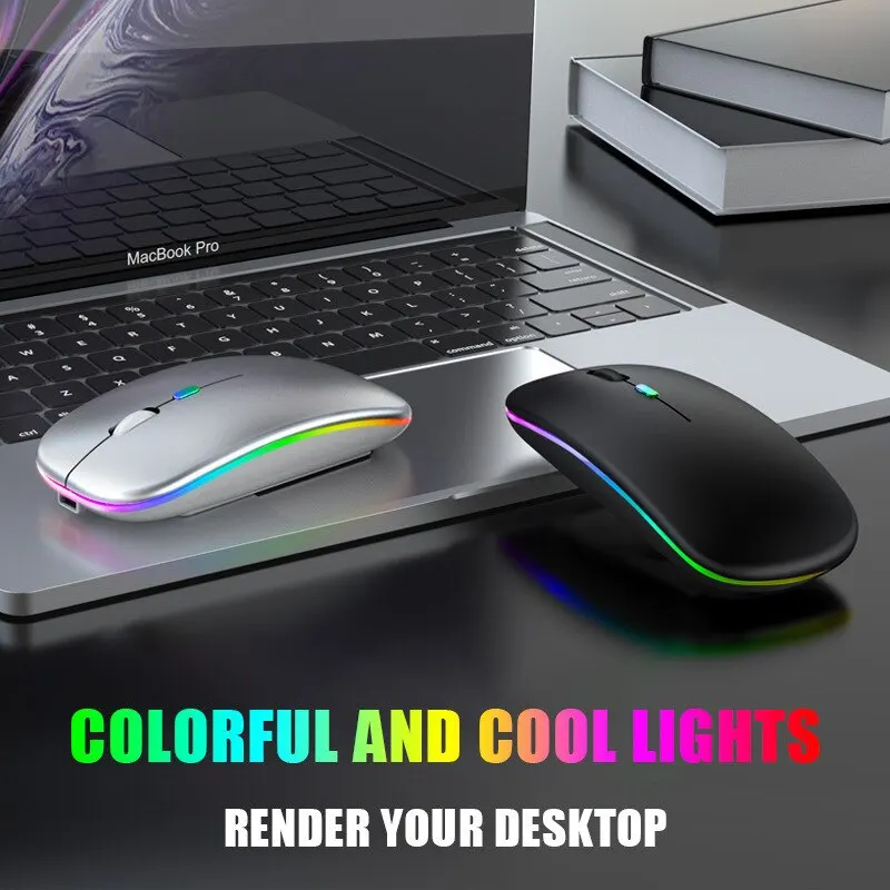 1 PC ITLY Tablet Phone Computer Bluetooth Wireless Mouse Charging Luminous 2.4G USB Wireless Mouse Portable Mouse