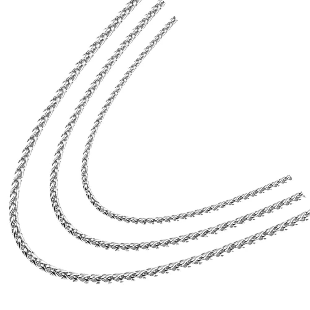 

3Pcs Stainless Steel Neck Chains Fine Workmanship Punk Hip-Hop Style Necklaces for Parties Street Style Male Jewelry