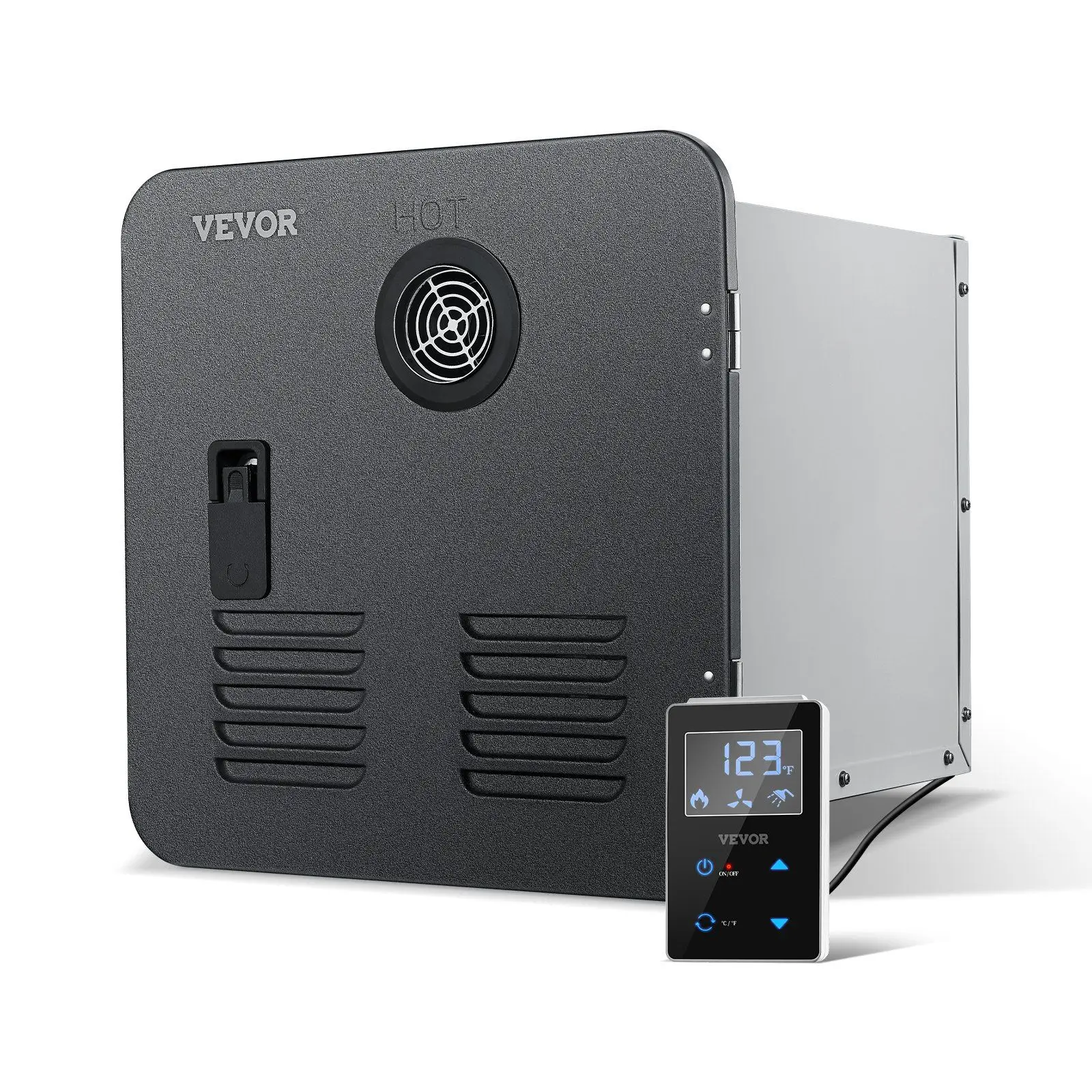 Black Door RV Tankless Instant Electric Water Heater With Remote Controller 55000BTU Comfort Performance 15 X 15 Inches Shower