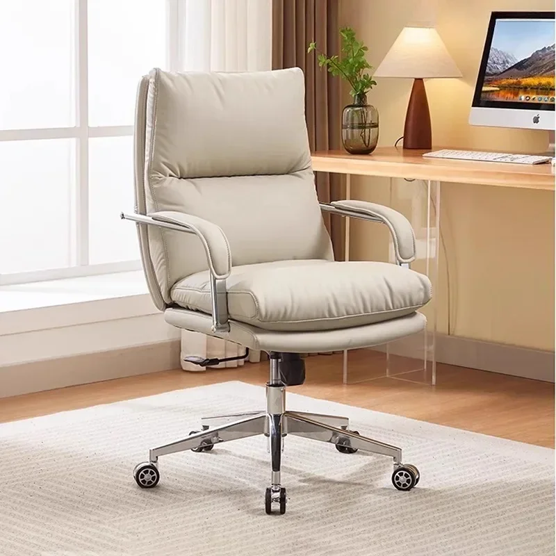 Simple Office Chairs Modern Luxury Ergonomic Chair Movable Comfortable Swivel Chair Height Adjustable Desk Chairs With Wheels