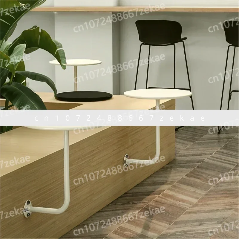 

Metal Table Space Saving Dessert Desk Red Breakfast TableIndustrial Style Against Wall Coffee Table Milk Tea Shop Wall Hanging