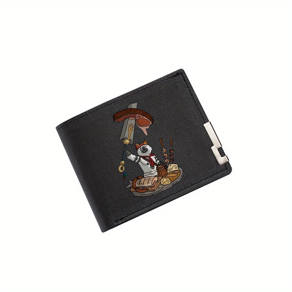 Cat Chef meat sword delicious meal Men's Wallet Printing Design Simple Modern Stylish Business Father's Boyfriend's Christmas Lo
