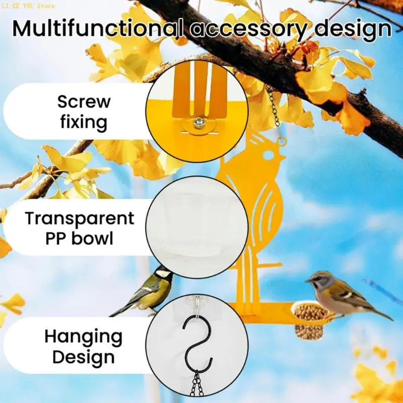 W3JE Hanging Bird Feeder Cup Observation Design Enhances Birdwatching Experience