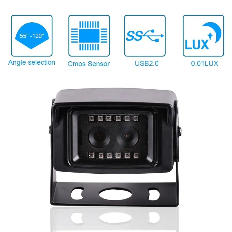 Drive Free Outdoor USB2.0 Digital Dynamic Dual Lens Face Detection 2MP HD 1080P Infrared Camera