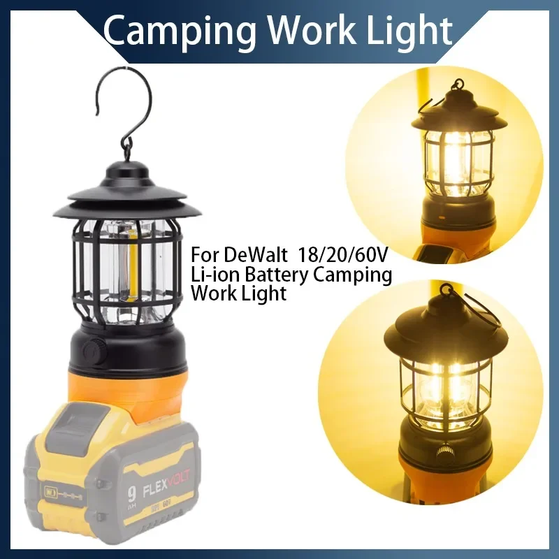 

Portable Lantern for DeWalt 20/60V Lithium Battery - Camping Work Light, Working Lamp, Lightweight & Portable(Without Battery)