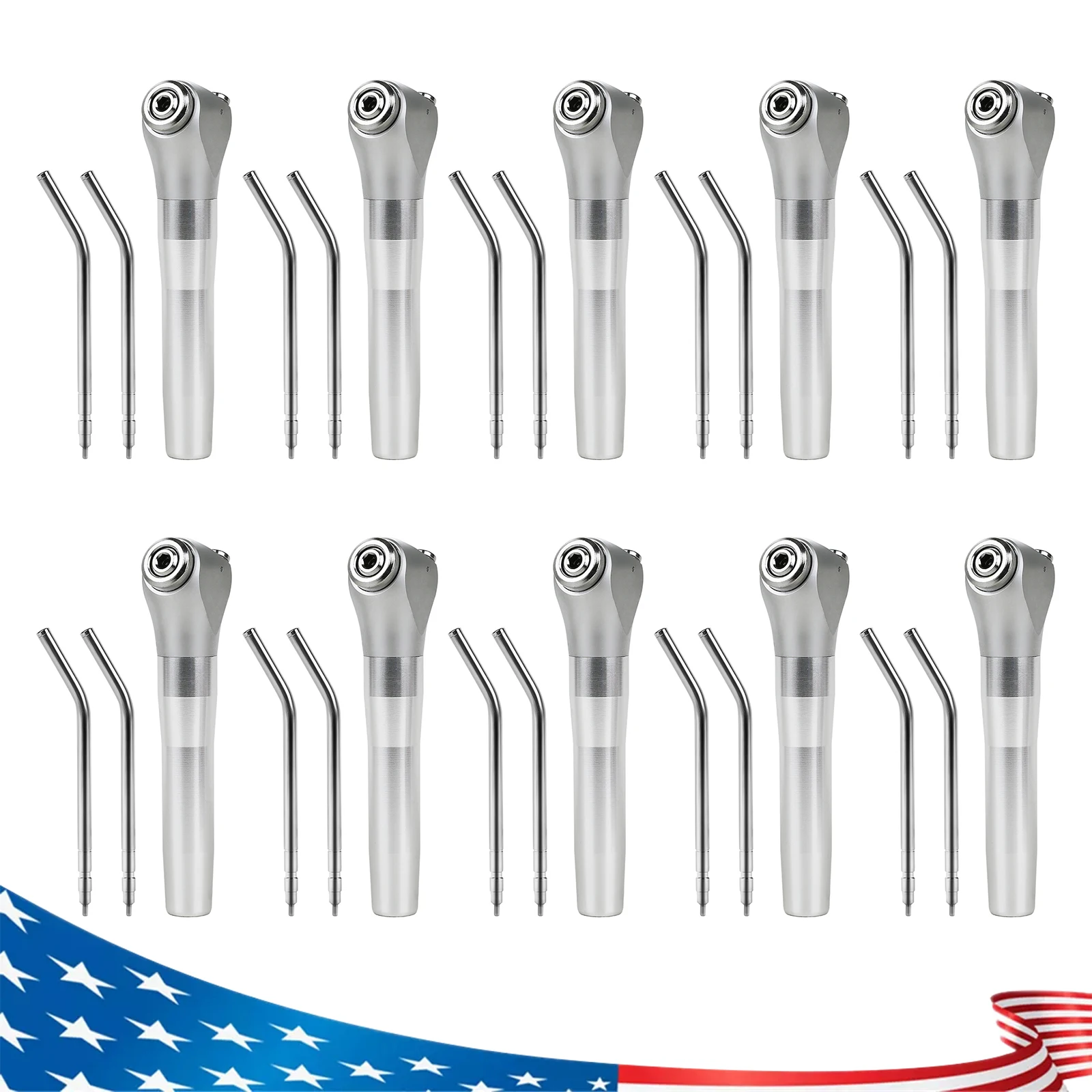 

Dental 3 Way Air Water Spray Triple Syringe Handpiece with 2 Nozzles Tips Tubes