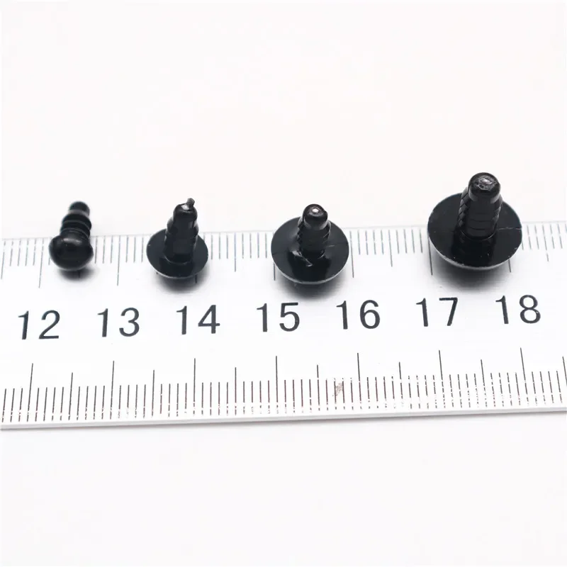 50/100pcs 5-18mm Black Plastic Safety Eyes Eyeball Doll Accessories For Toys Amigurumi Diy Kit Crafts Eyes Animal Doll Decor