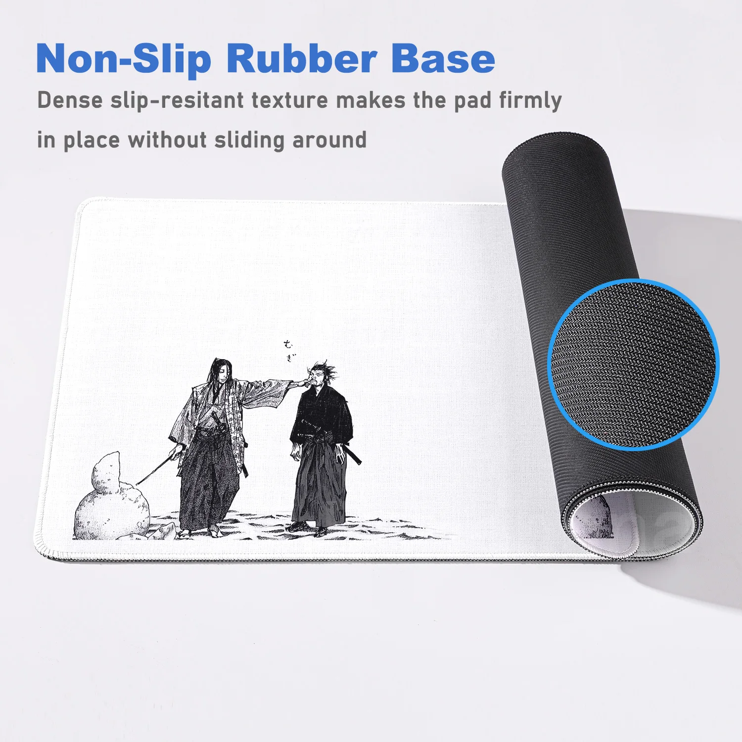 Samurai MousePad Computer Laptop Wanderer Miyamoto Musashi Desk Pad Xxl Comic Mouse Pad PC Gamer Pad Computer Game Accessories