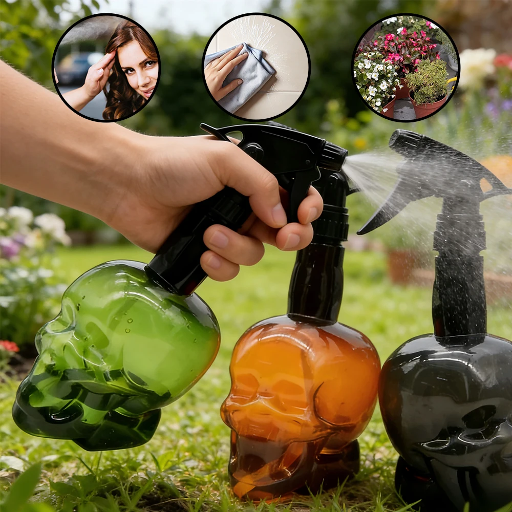 1/2Pcs 500ml Tattoo Hairdressing Spray Bottle Skull Head Design Refillable Bottles Tattoo Gardening Spray Bottle Tattoo Supplies