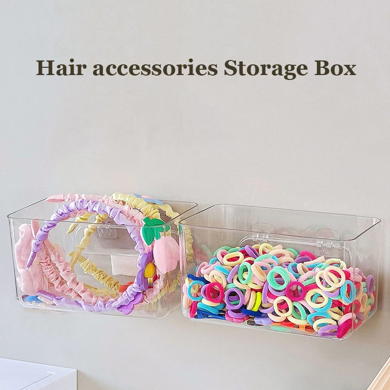 Multifunctional Punch Free Wall Mounted Hair Accessories Storage Box Cosmetic Cleaning Supplie Storage Organizer For Bathroom