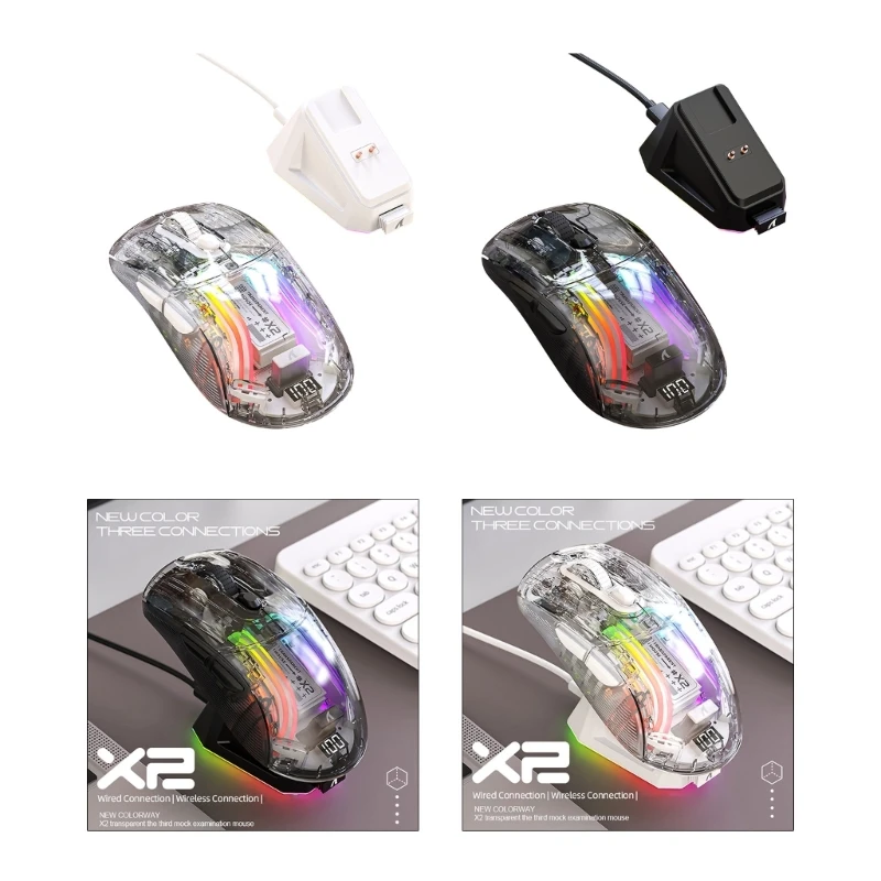 Imagem -02 - Mouse Attack Sharkx2pro de Modos com Base de Carregamento Rgb Perfeito para Jogos e Escritório