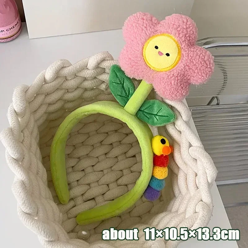 Niedliche Tulpen-Blumen-Haarspange, Cartoon-Raupe, Gesichtswasch-Stirnband für Erwachsene und Kinder, kreative lustige Fotografie-Haar-Accessoires