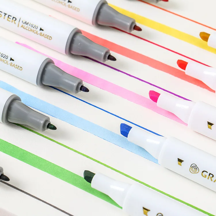 Gm1020 alcohol marker student set children's color painting pen animation art double headed marker