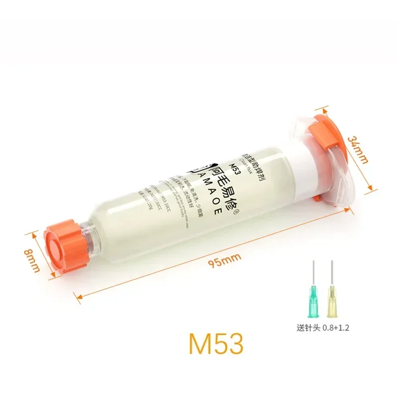 New Original AMAOE M50/M53 solder Flux 10CC Syringe Soldering paste welding flux With 2 needle for mobile phone Laptops CPU BGA