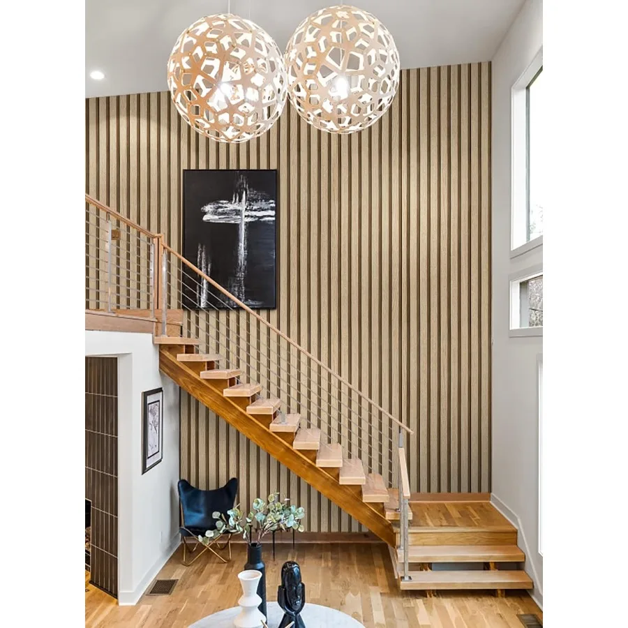 Peel and Stick Wooden Slat Wallpaper Self Adhesive Removable Wood Stripe Grain Contact Paper for Home Bedroom Living Room Decor