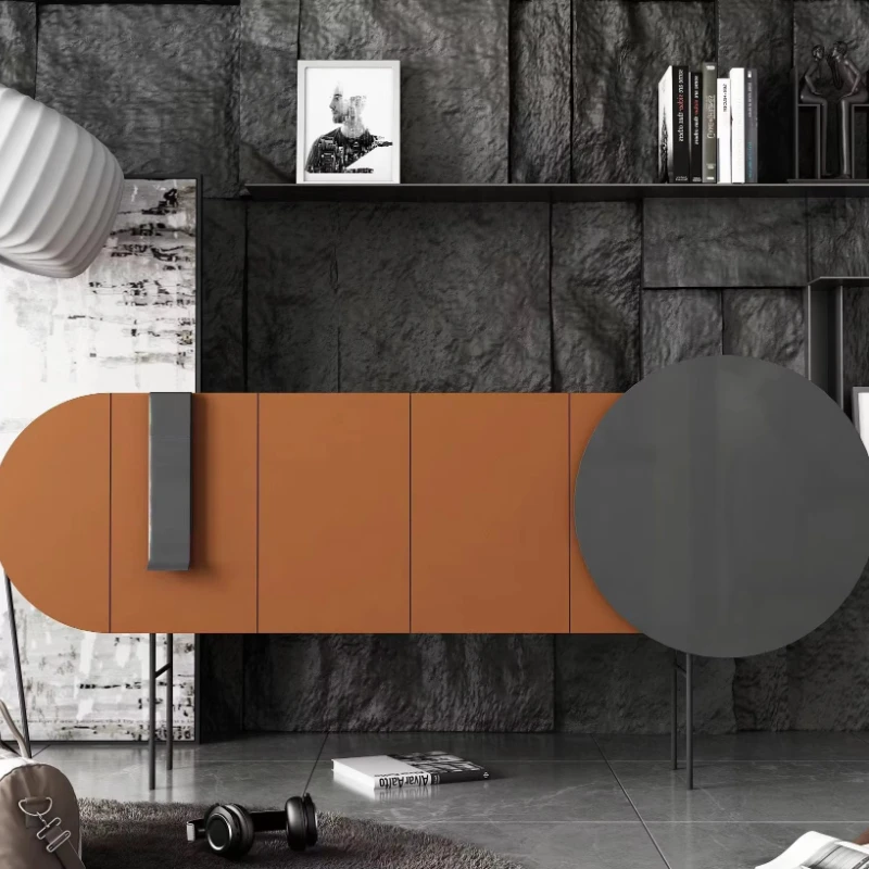 

Modern furniture solid wood side cabinet designer style simple personalized sideboard