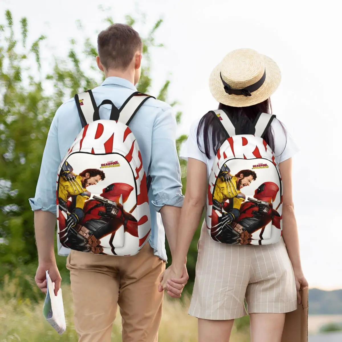 Back To School Gift Deadpool & Wolverine Retro Washable College Bag Disney Marvel Deadpool & Wolverine Film Rucksack Travel