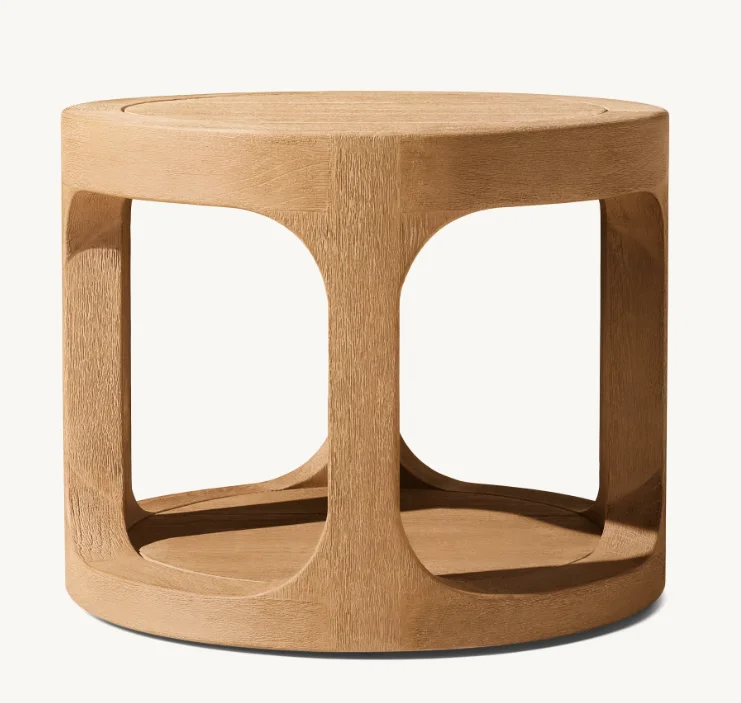 

# Solid Teak Wood Outdoor Furniture Low Round Side Table