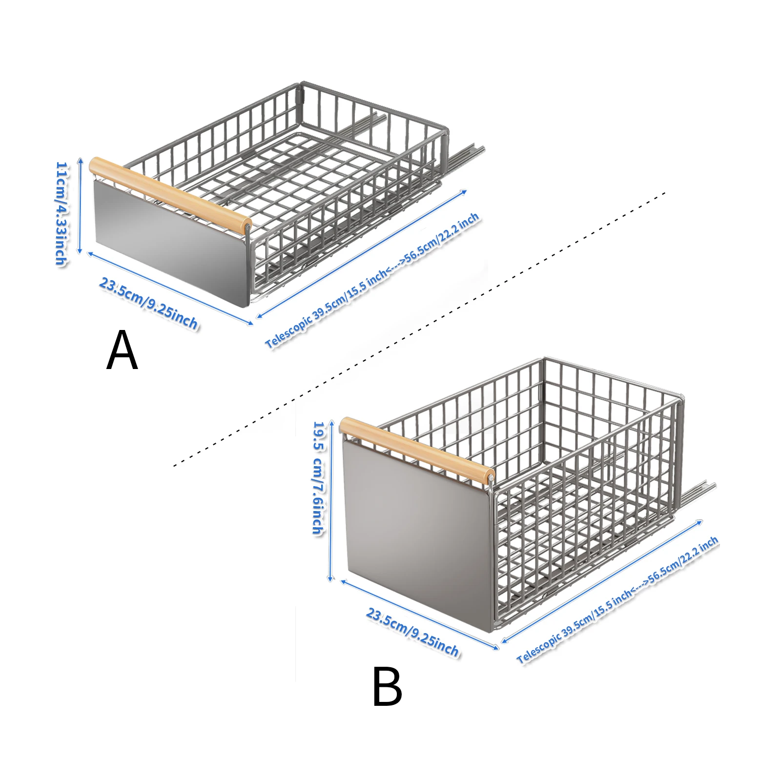 

Drawer Pull Out Metal Cabinet Organizer, Space Saving Kitchen Storage Rack, Easy Installation, No Drilling Required