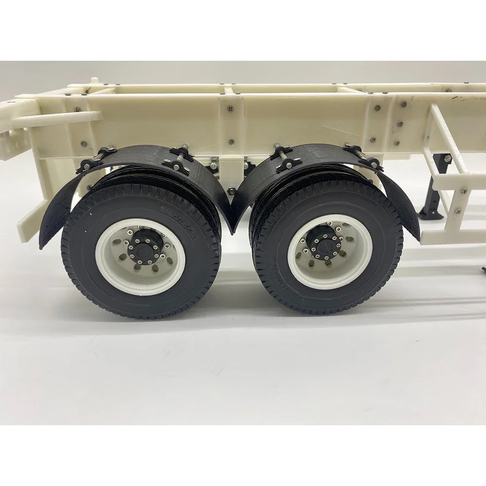 20-foot 1:14 Trailer Container Chassis Frame Trailer for 1/14 Tamiya RC Truck Scania 770S Actros 3363 Volvo MAN LESU Car Parts