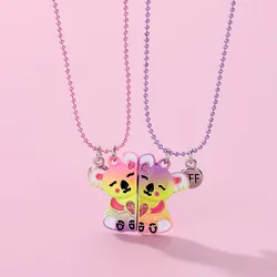 Lovecryst 2Pcs/Set Cute Magnetic Koala Bear Pendant Best Friend Sister BFF Necklace Friendship Children's Jewelry Gift for Girls