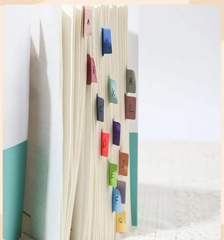 

40 Sheets Colorful Writable Self-Adhesive Index Tabs for Organizing Notebooks File Folder Labels Book Annotation Supplies