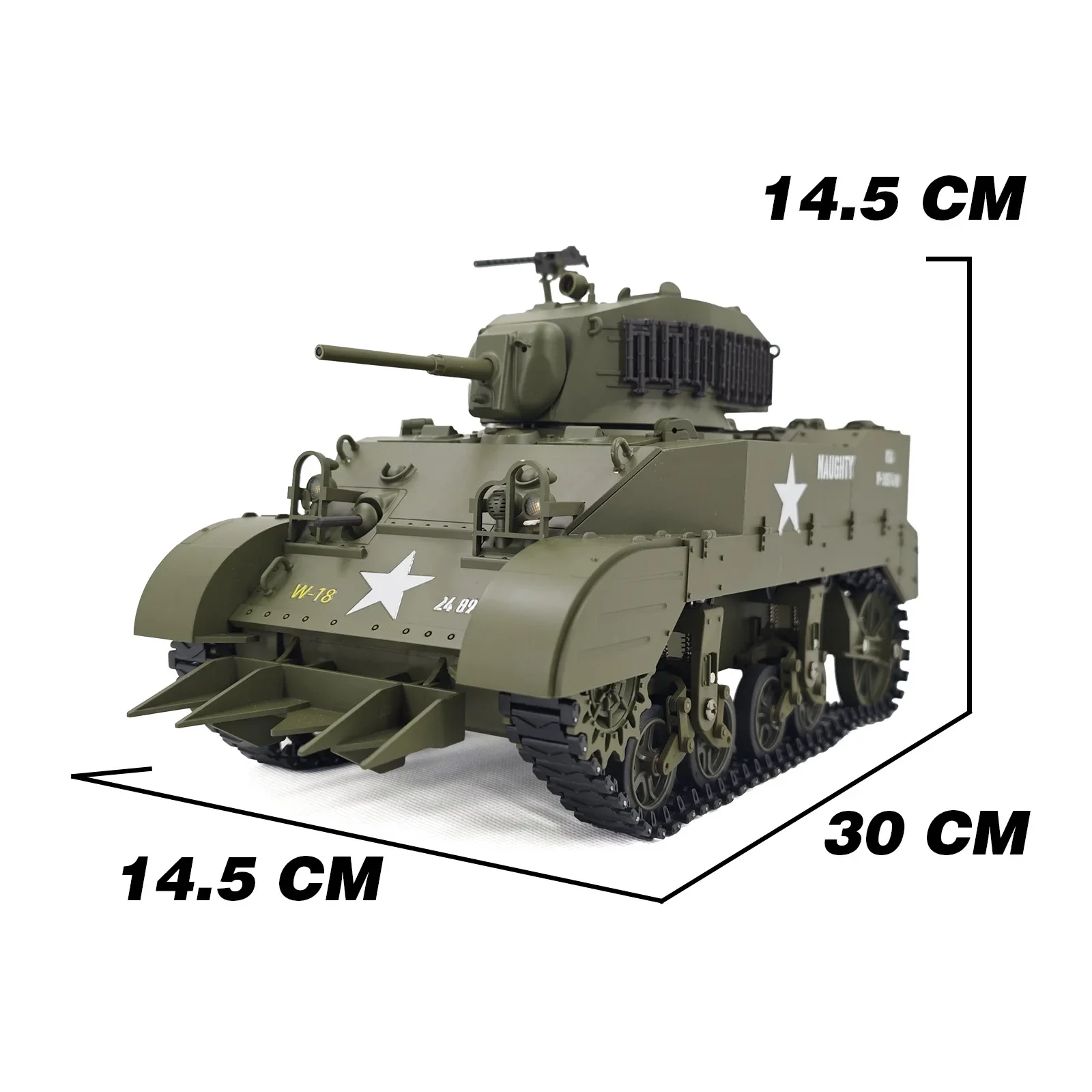 ถังทรัมเป็ต Stuart M5A1 ติดตามไฟฟ้า RC ถังรถของเล่นรีโมทคอนโทรลของเล่นถัง Fly ของขวัญที่ยอดเยี่ยมมากสําหรับของเล่นเด็ก