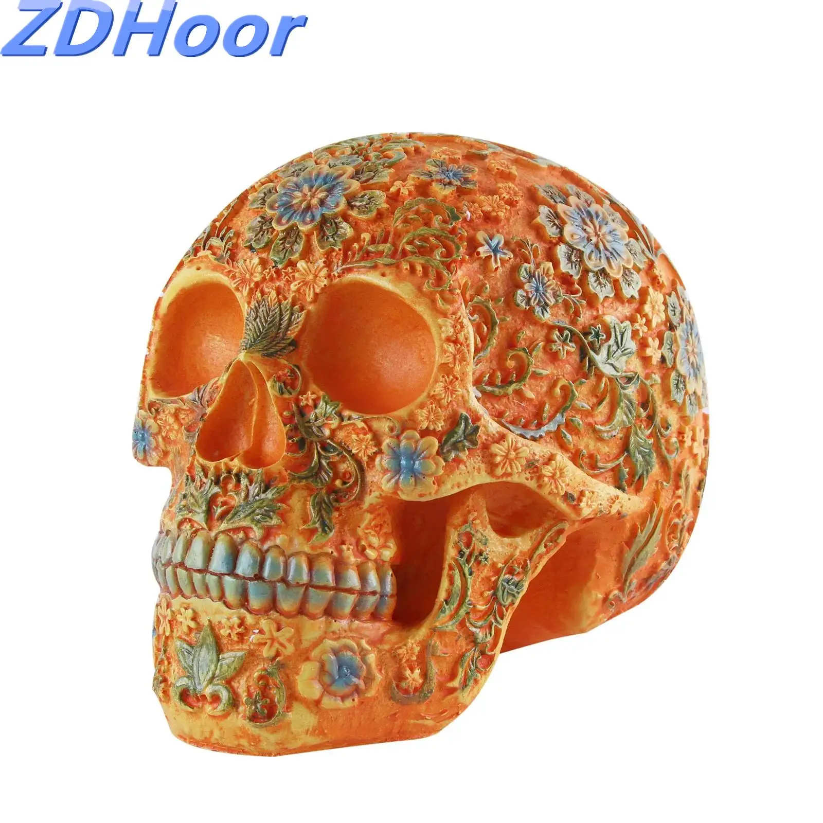 Adult Head Bone Decor Model for Halloween Day Life Size Skull Resin Human Skull Model of The Dead Home Bar Decor Craft