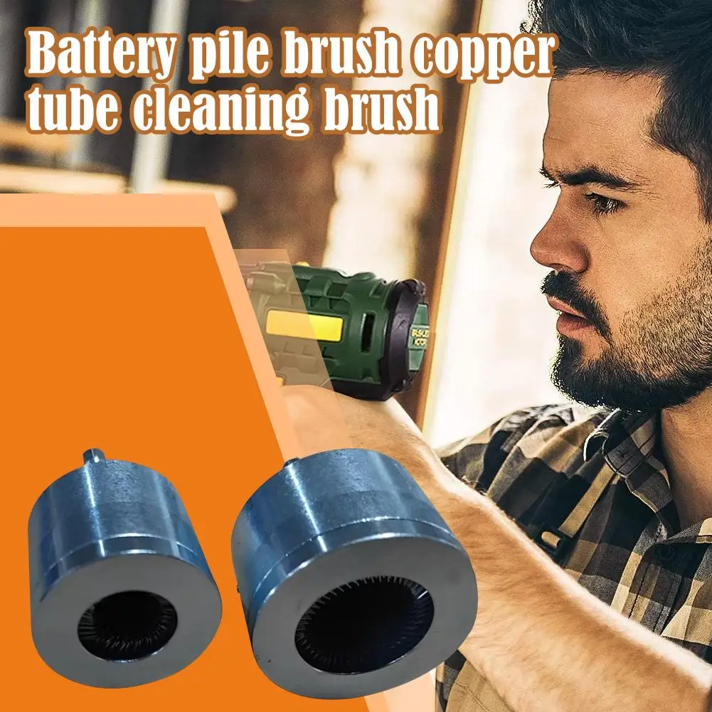 15MM/22MM Battery Pile Head Brush Copper Tube Cleaning Brush Metal Tube Brush Cleaner Drill Electric Tool Tool Cleaning Bru W5Q4