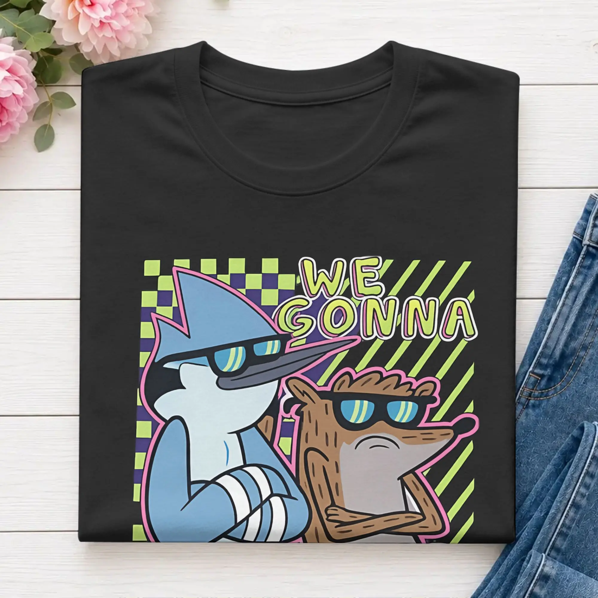 Mordecai And Rigby Regulars Shows T-Shirt Summer T Shirts Men 100 Cotton O-Neck Oversized Clothes Short Sleeve Awesome Tops