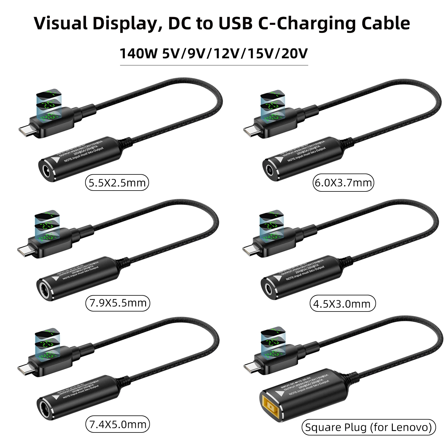 65W 100W 140W DC Laptop Ladegerät zu USB C PD Power Adapter Konverter 5V 12V 20V Typ C Ladekabel Kabel für MacBook Samsung