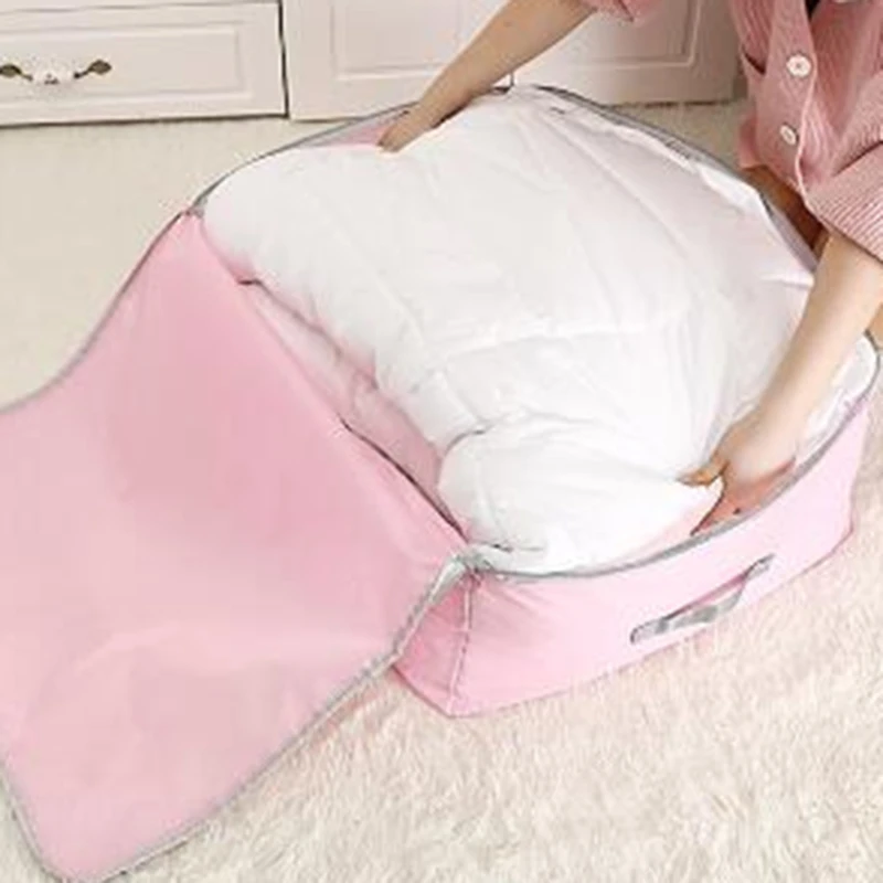 Travel Bedroom Storage Bags Solid color Waterproof Moisture Resistant Quilt Clothes Oxford Storage Bag Quilt Duffel Handbag